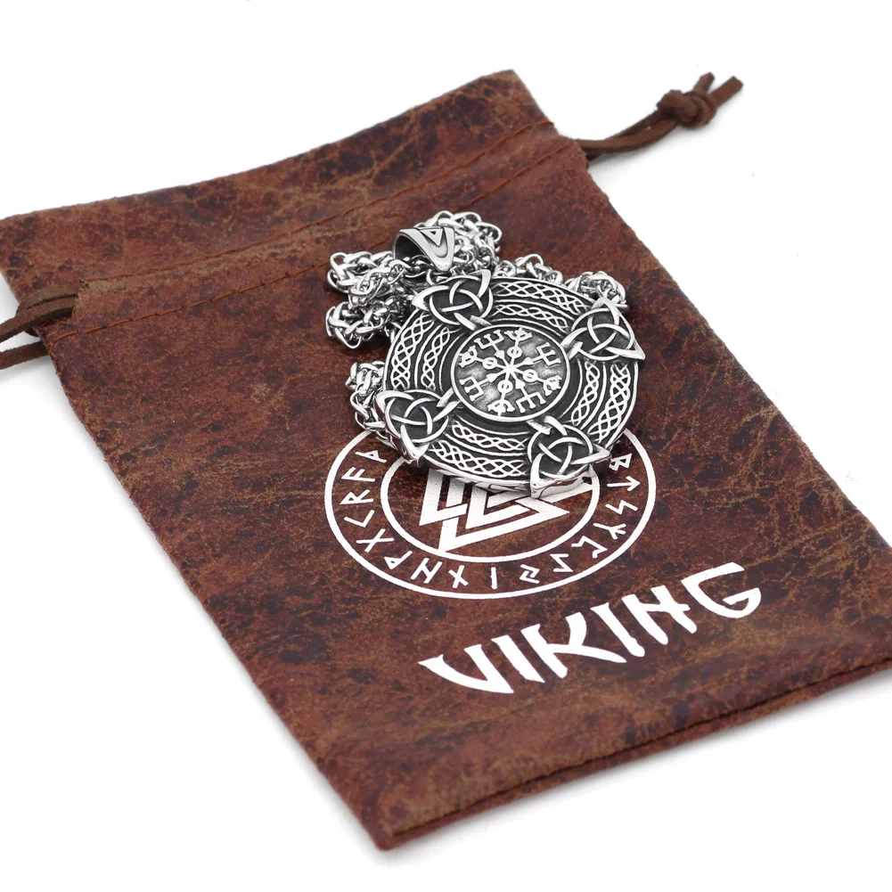 Viking скандинавский языческий амулет с узелком из нержавеющей стали щит ожерелье