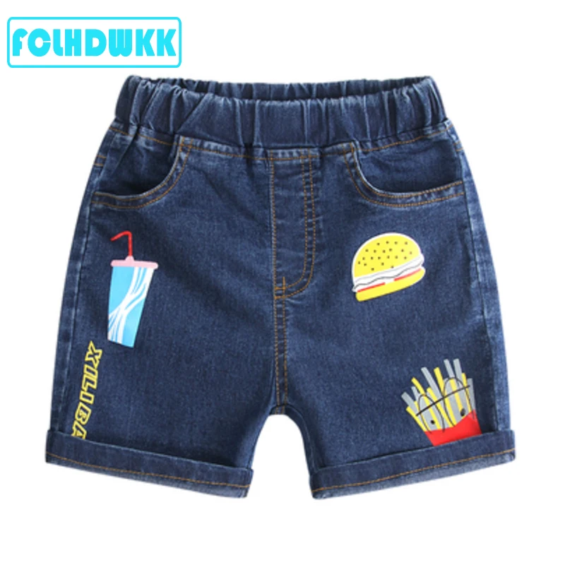 Лето 2019 детская одежда шорты для мальчиков джинсовые с принтом малышей из денима