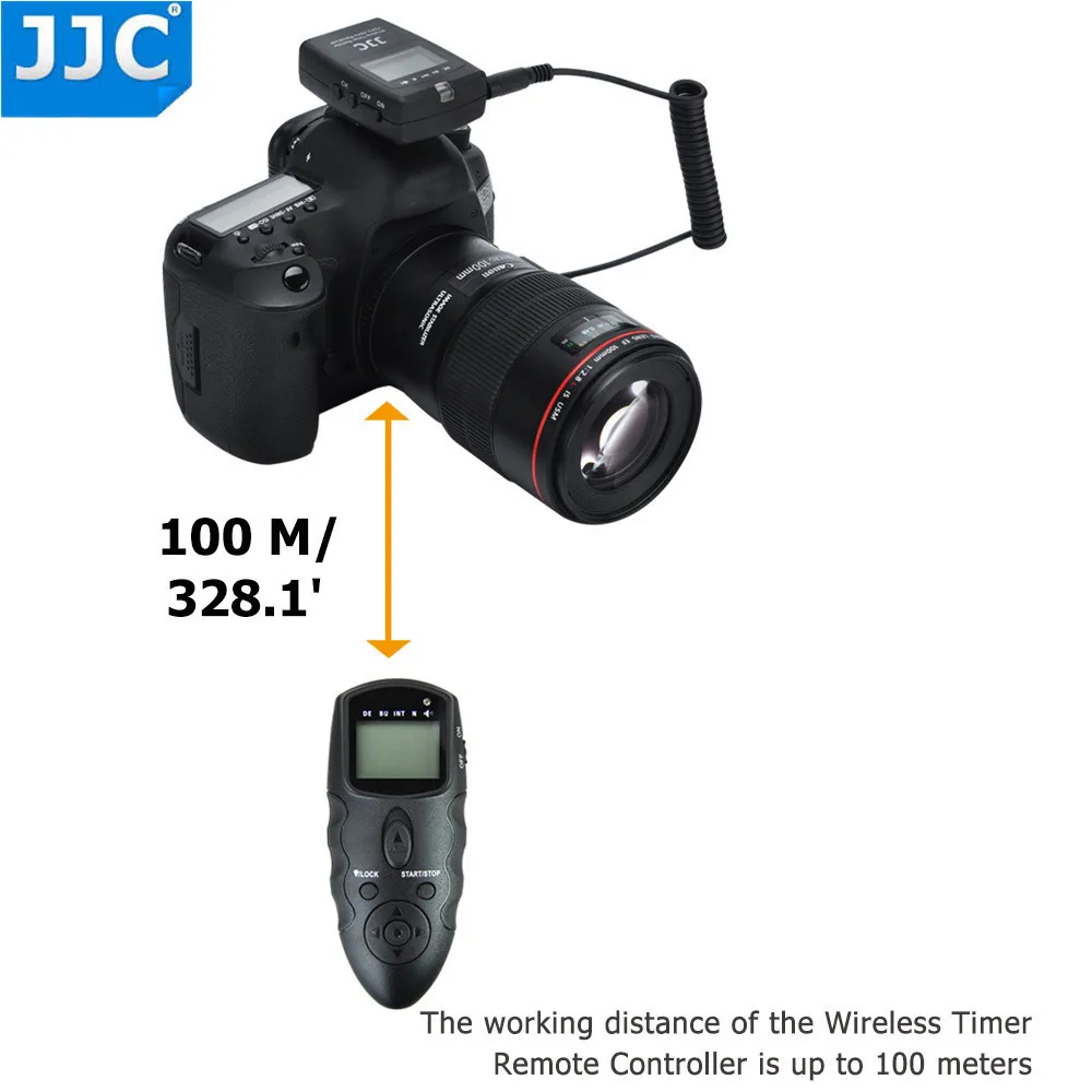 JJC DSLR 100M Transmitter 2.4GHz 56 ChannelsRF Wireless Timer Remote