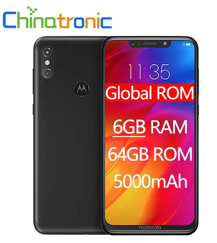 Мобильный телефон Motorola MOTO P30 Note XT1942-1 6G 64G Snapdragon 636 6,2 дюймов 2246x1080 двойная камера заднего вида 5000 мАч BT5.0 - Цвет: 6GB 64GB Black