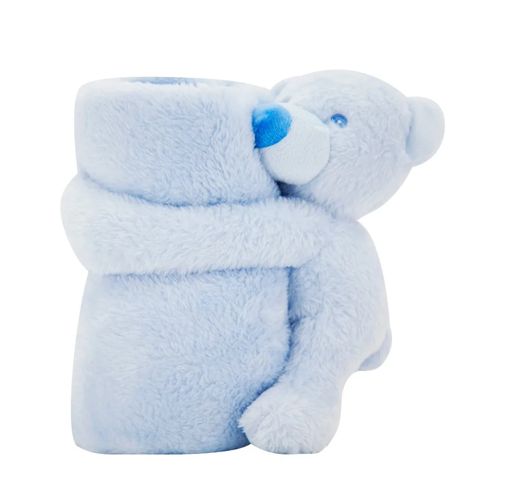 Модные смешные 2018 плюшевый медведь игрушечные одеяла 70*73 см для маленьких девочек мальчик постельные принадлежности одеяло для
