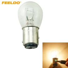 FEELDO 10 шт. BAY15D 1157 P21/5 Вт S25 12 V автомобиль ясно Стекло Лампа стоп-сигнал габаритные огни автомобильный индикатор галогенная лампа# AM2721