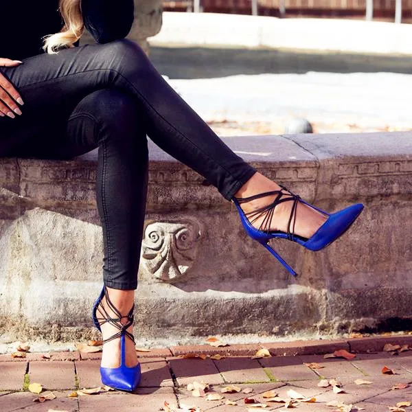 

Chmaori 2018 Woman Back Zipper Cross-tied Spring/Summer Pumps Female Pointed Toe Stiletto High Heels Dress Paty Shoes Ladies