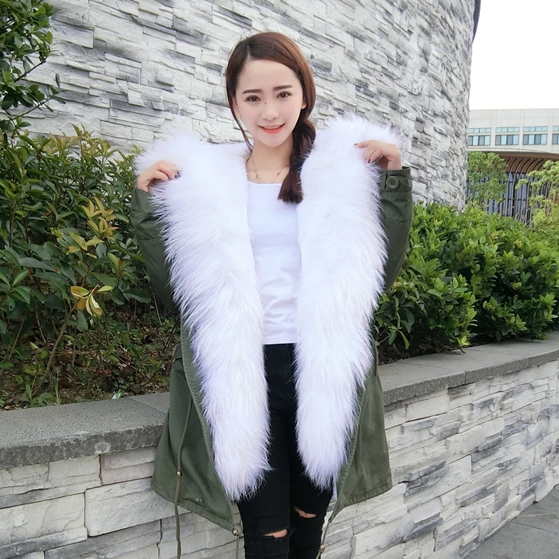 2018 зимняя куртка новая Женская длинная парка Настоящее пальто с мехом большой