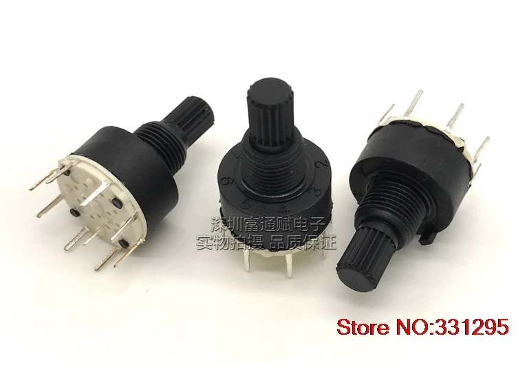 

5PCS SR16 Plastic 16MM Rotary Band switch 2 Pole 3 4 position 1 Pole 5 6 8 Position Handle Length 15MM Axis band switch