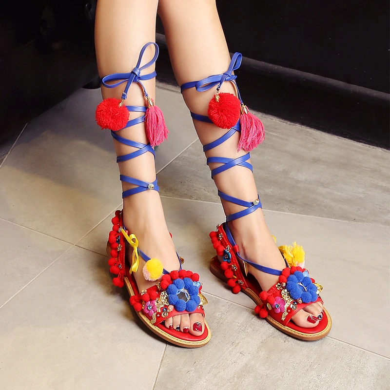 colorful flat sandals