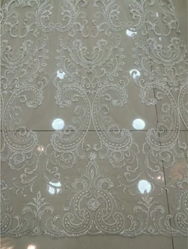 

5yards MMC022 offwhite sequin pearl applique 3d luxury romantic for wedding dress/evening dress/fashion show,ship by dhl