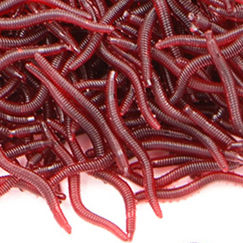 

100Pcs Lifelike Simulation Earthworm Worms 4cm 0.23g Artificial Fishing Lure Tackle Bait