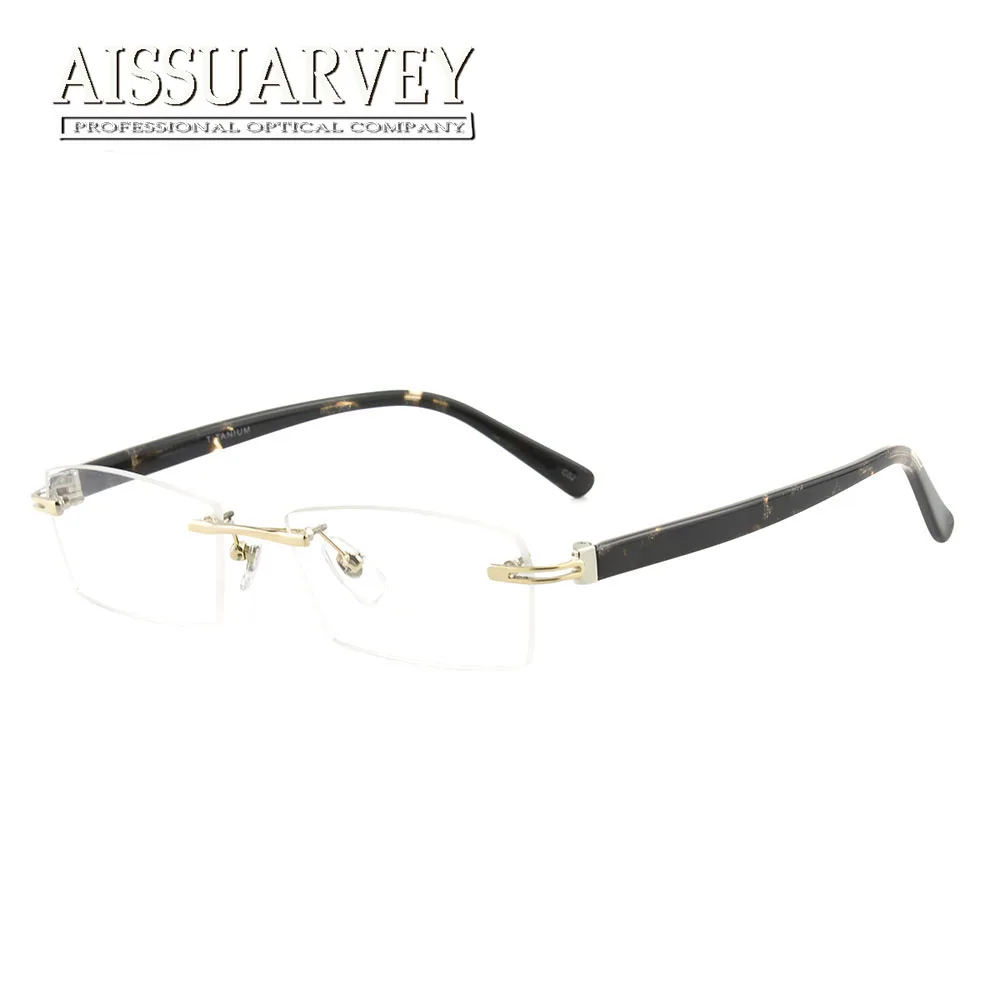 

Titanium Eyeglasses Frames Men Women Rimless Fashion Brand Vintage Optical Prescription Reading Computer Hypoallergenic Goggles
