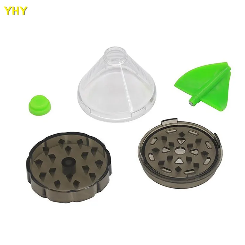 Plastic Funnel Grinders Colorful Tobacco Herb Spice Crusher Hand Cracker Muller for Smoking Vaporizer  03