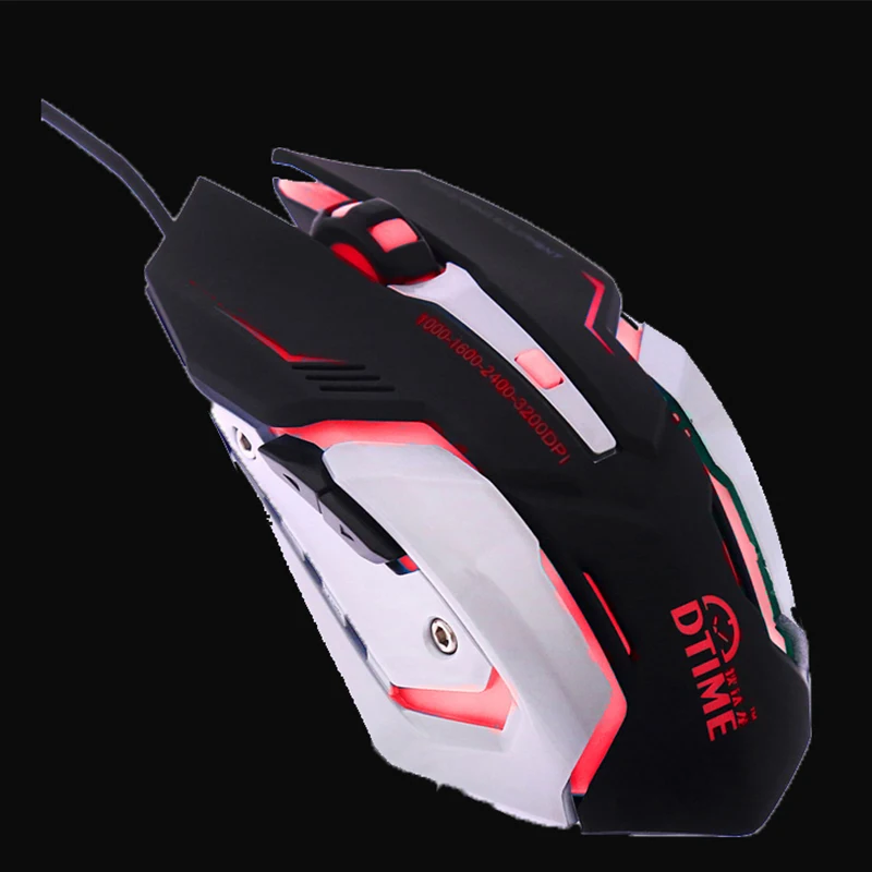 DTIME USB Gaming Mouse Wired Mice 3200 DPI Gamer Game Mause Optical 6 Buttons Computer PC Laptop For Suzaku Dota 2 LOL | Компьютеры и