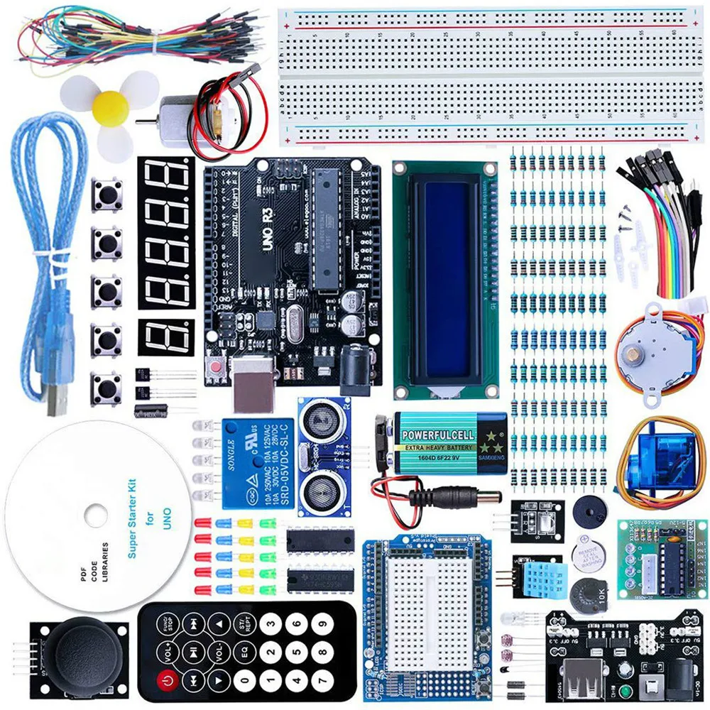 Стартовый супер набор для проекта EL KIT 003 UNO с обучающим руководством LCD1602 модуль