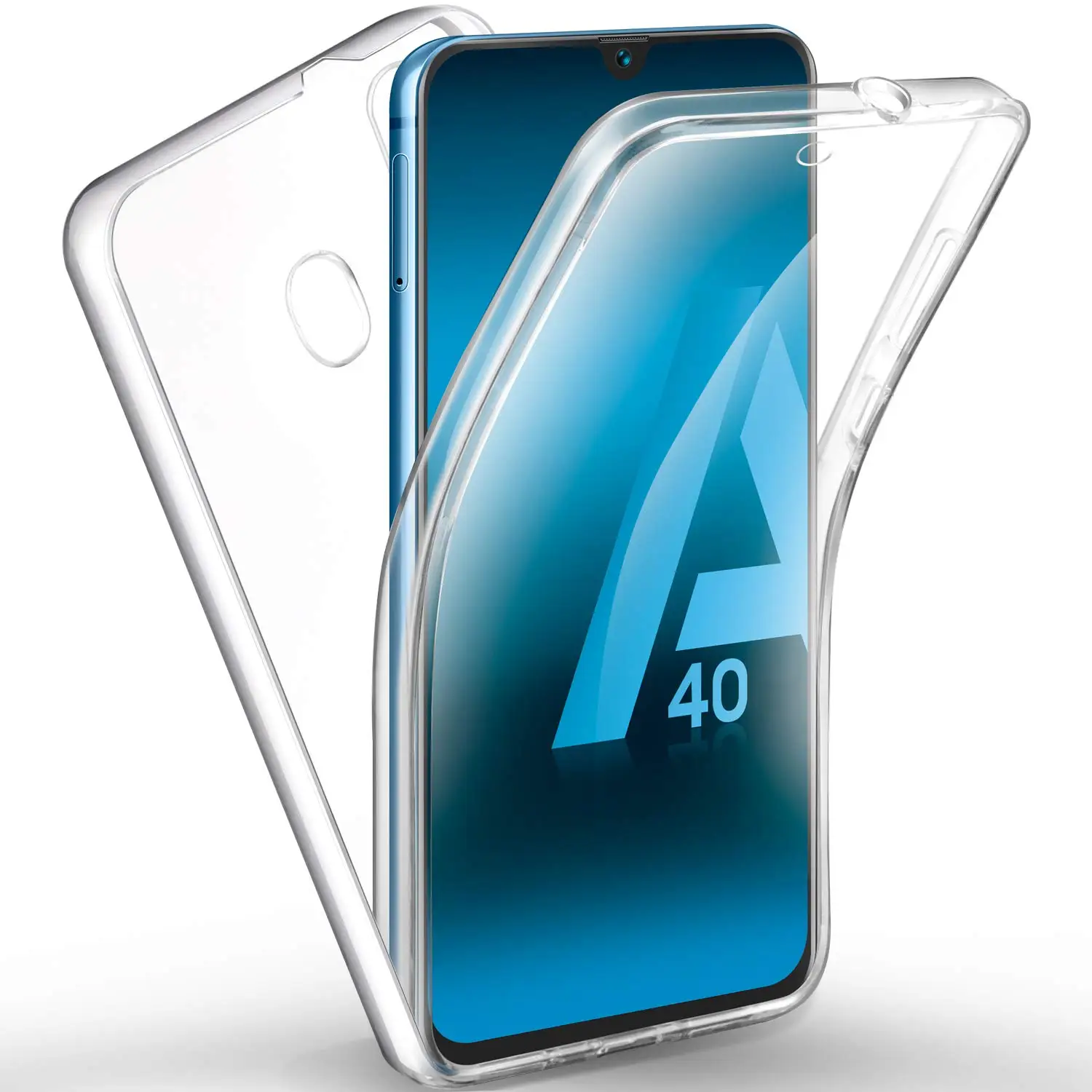 

For Samsung Galaxy A40 A405 A 40 2019 Case 360 Degree Case, Silicone Cover 2 in 1 Hard PC Back + Soft TPU Front Case Cover