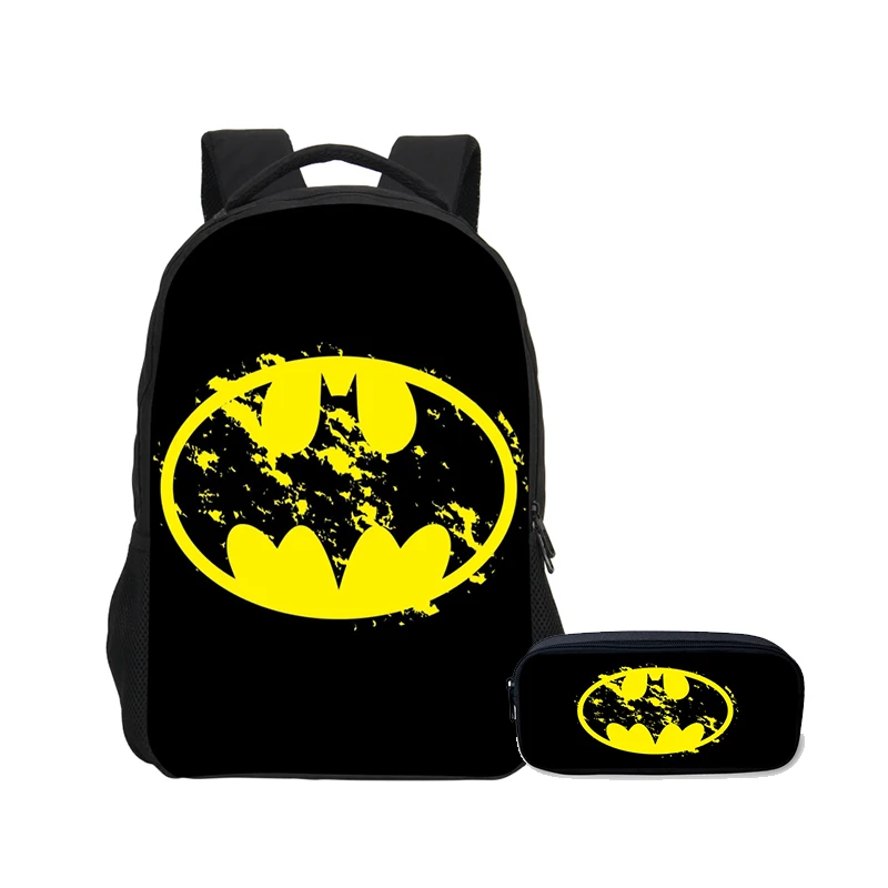 

Backpacks For Boys Girls Fashion Super Hero The Dark Knight Batman Letter 3D Printing Bookbag Pen Bag School Bag Mochila Escolar