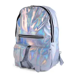 2019 Новая мода школьная сумка дорожная Голограмма лазерная металлик цветной рюкзак повседневное рюкзак