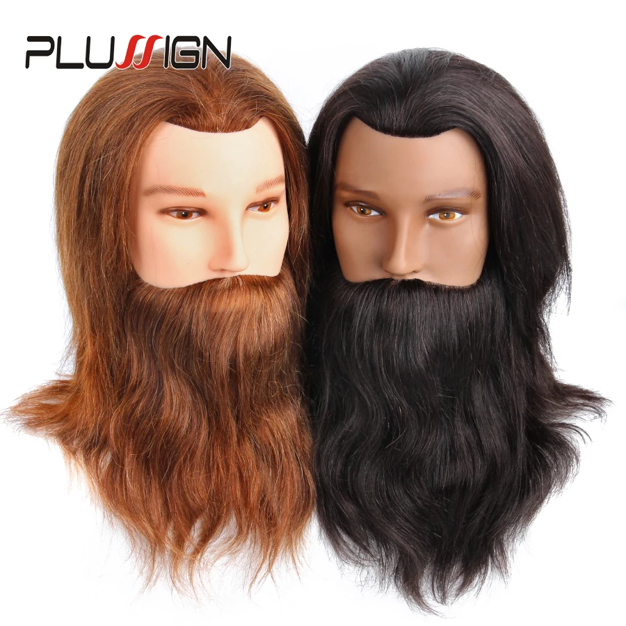 

Plussign 10 Inch 100% Real Human Hair Male Mannequin Training Hairdressing Head With Beard For Hairdresser