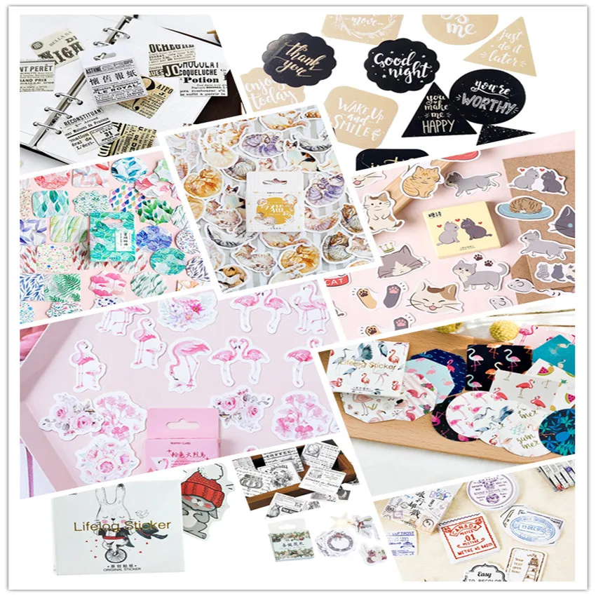 

45pcs/box Lovely Cartoon Animals Planet Mini Paper Sticker Decoration DIY Album Diary Scrapbooking Label Sticker Stationery