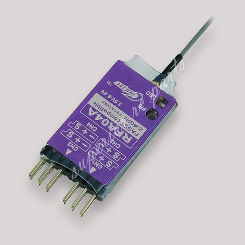 

Cooltech RFA04A 4ch receiver Compatible with FASST 2.4G 6EX 7C TM-7 TM-8 T8FG T10C for Fixed wing Helicopter Gliders Car