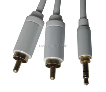 

KL High Quality 1M/3ft Stereo AUX Audio Cable extension 1/8'' Jack DC 3.5mm male to 2RCA male,White