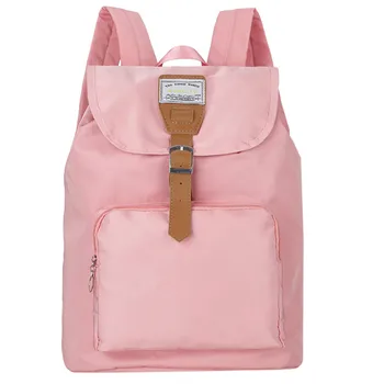 

Backpack Women Large Capacity Fashion Simple School Backpack Girl Solid Color Nylon Shoulder Students School Travel Bag K618