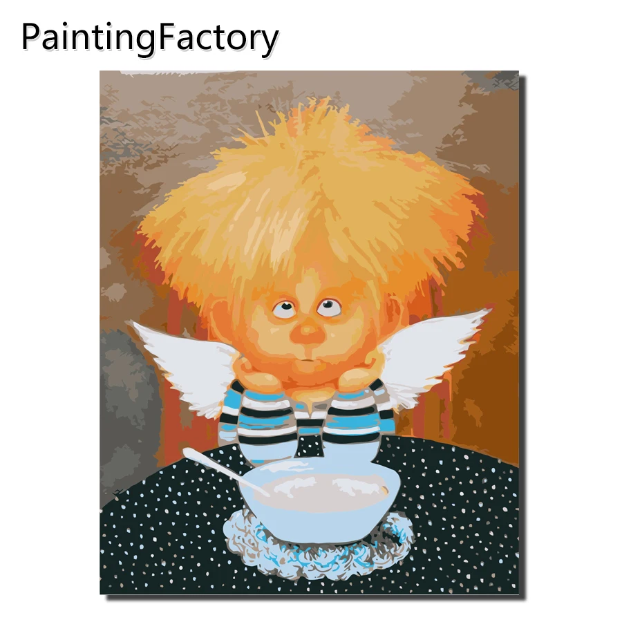 

Frameless DIY Painting By Numbers No Frame Drawing Kits Paint On Canvas Unique For Home Wall Art Picture angel Color numbers