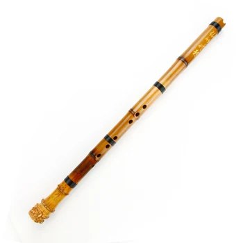 

Left Hand Black Lines Chinese Traditional Flute Nan Xiao Key G Handmade Bamboo Chinese Xiao With Root Wind-instrument Shakuhachi