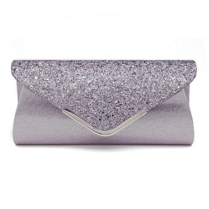 NoEnName 2019 Women's Glitter Shimmer Envelope Ladies Sequins Evening Party Prom Smart Jane Clutch Bag  Handbag