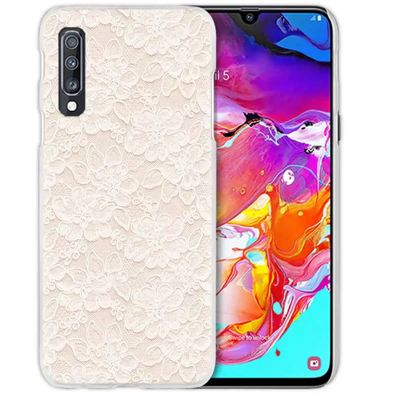 01 Чехол с кружевом и цветами для samsung Galaxy A50 A70 A20e A40 A30 A20 A10 A8 A6 Plus A9 A7 жесткий прозрачный чехол для телефона из поликарбоната - Цвет: 01