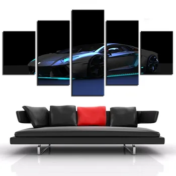 

Lamborghini Sports Car Canvas Painting Wall Art Print 5 Panel Poster HD Landscape Modular Pictures for Living Room Home Decor