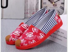 Printemps Été Nouvelle Mode Vieux Pékin tissu chaussures Appartements Femmes chaussures de travail toile chaussures