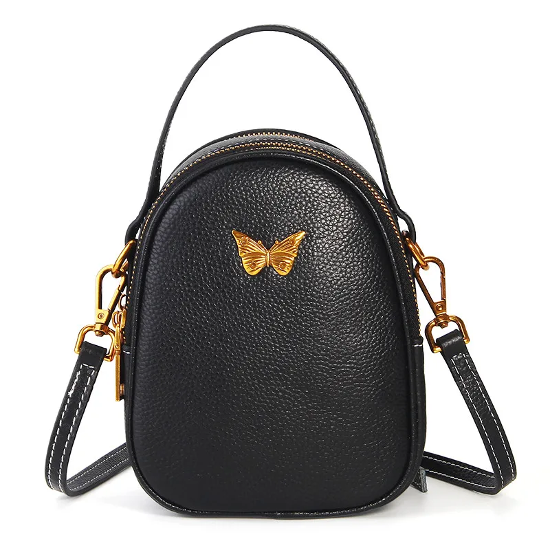 

Nesitu Fashion Pink blue Red Black Yellow Genuine Leather Mini Women's Messenger Bag Real Skin Women Phone bags For Girl #M190