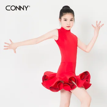 

Girls High quality elastic fabric Flexible collar Sleeveless Latin dance clothes free shipping hot sale