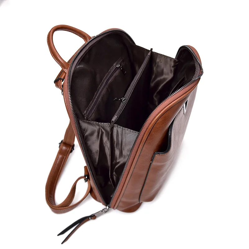  New Vintage Women Backpack High Quality Leather Brand Female Shoulder Bag Lady Multifunction Backpa - 32950646021