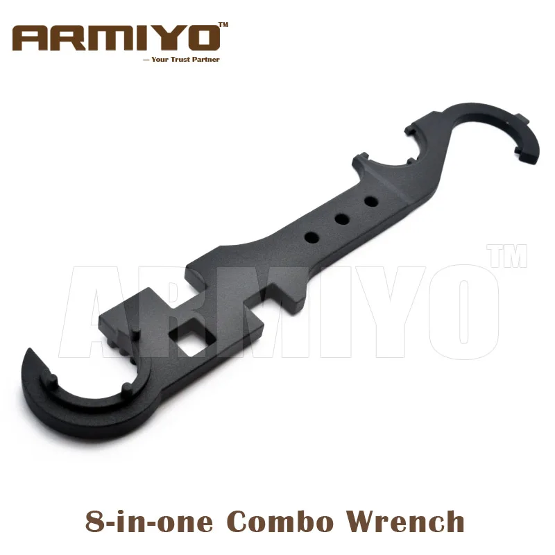 

Armiyo 8-in-one Combo AK Wrench Rack Tool Barrel Nut / Butt Stock Tube / Flash Hider etc. Hunting Shooting Accessories