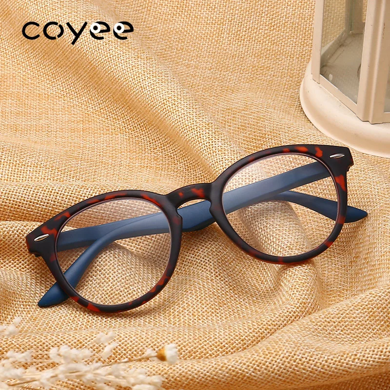 

Retro Round Reading Leopard Reader Computer Glasses Full-Rim Spectacles Clear Eyeware Frame +100 +150 +200 +250 +300 +350 +400