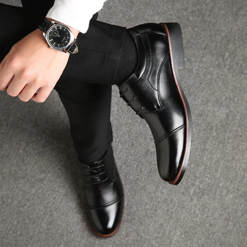Новая итальянская мужская обувь марки свадьбы Формальные туфли-оксфорды мужские нарядные туфли с острыми носками Zapatos Hombre повседневная