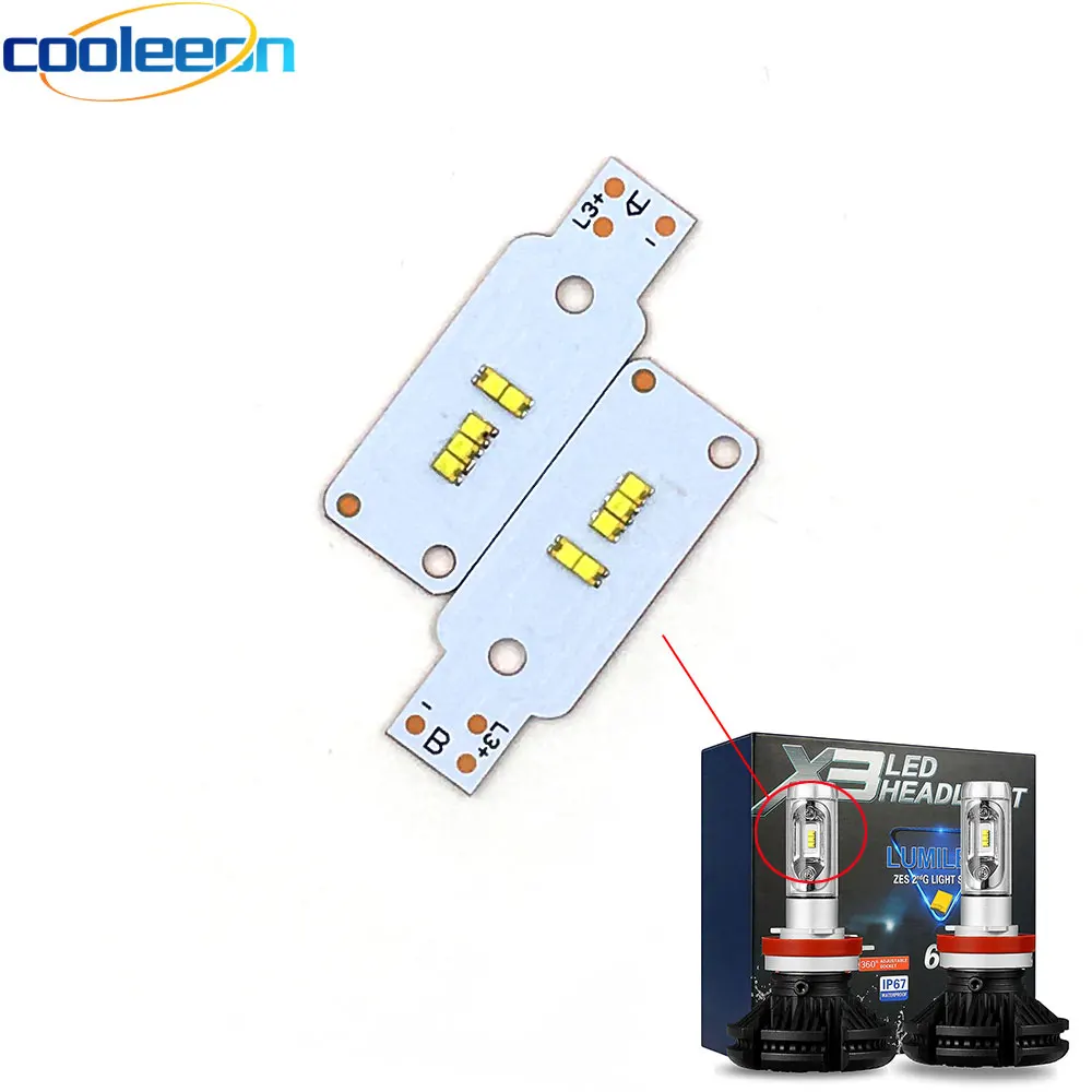10 шт./лот X3 Авто головного средства ухода за кожей Шеи светильник зэс светодиодный чип светильник источник 880 9004 9005 9006 9012 H11 H13 H1 H4 H7 светодиодный чип для x3 Автомобильные фары лампы