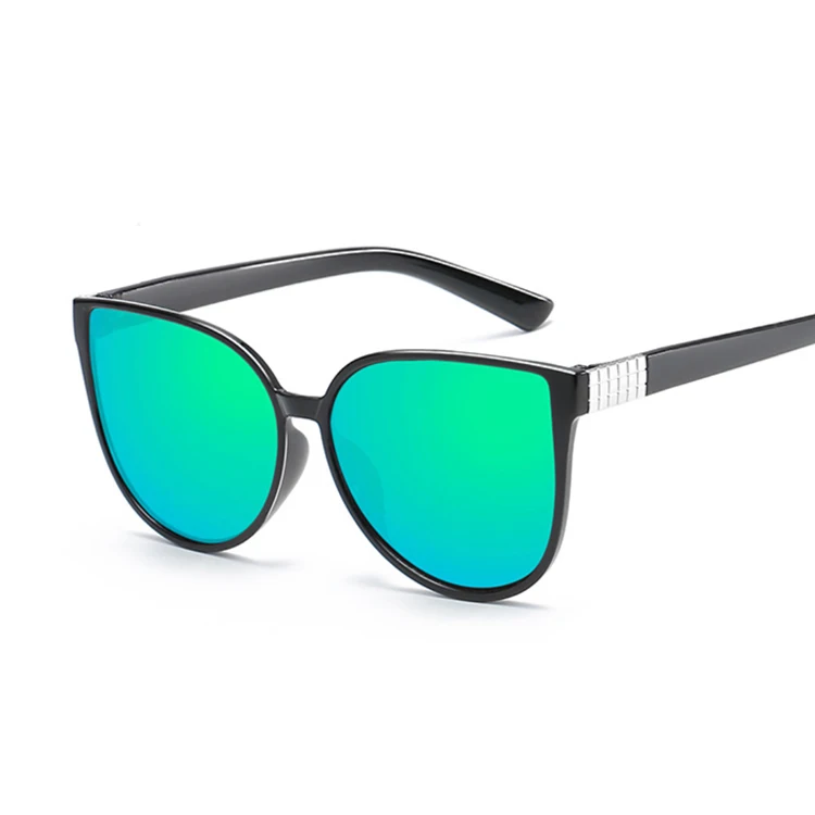 Модные милые сексуальные ретро солнцезащитные очки кошачий глаз, Женские винтажные брендовые дизайнерские Круглые Солнцезащитные очки для женщин, цветные линзы UV400 - Цвет линз: Зеленый