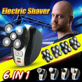 

SPZ 6 In 1 4D Electric Shaver USB Rechargeable IPX7 Ergonomic Design For Men Women Bald Head Polish Hair Clipper Trimmer