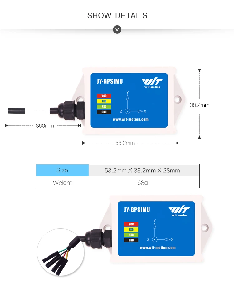 Witmotion WTAHRS2 высокой стабильностью 10-axis GPS-IMU навигации Системы, Bulit в акселерометр+ электронный гироскоп+ магнитометр+ барометр