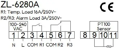 ZL-6280A, 400C, 16A, PT100, регулятор температуры, PT100 термостат, цифровой термостат высокой температуры, Lilytech