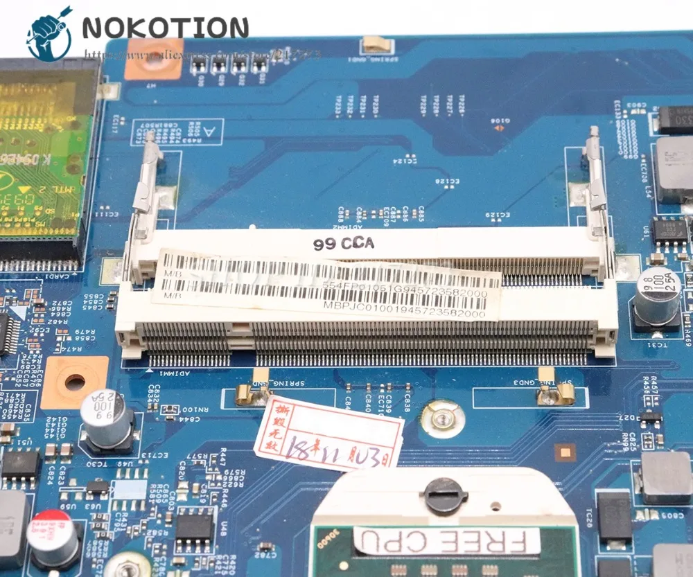 60% OFF  NOKOTION For Acer aspire 7540 7540g Laptop Motherboard JV71-TR 48.4FP02.011 MBPJC01001 DDR2 HD4500 