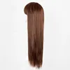 Flat Bangs Wig Fei-Show Synthetic Long Straight Light Brown Hair Heat Resistant Fiber Female Costume Cos-play Women Hairpieces ► Photo 2/3