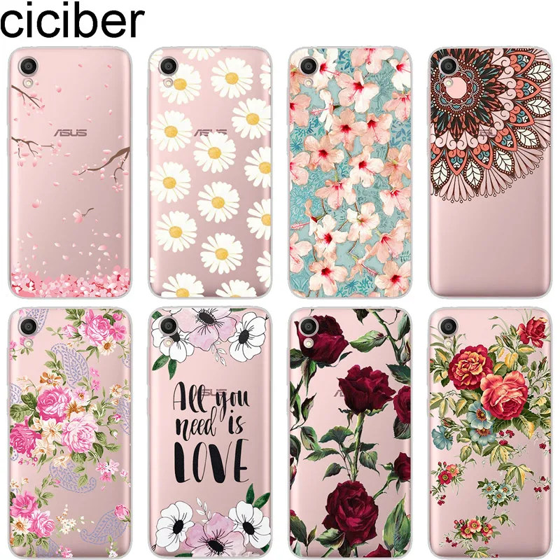 

ciciber For ASUS ZenFone Live L1 V 3 GO Zoom S Soft Phone Cases Clear TPU For ZenFone MAX Lite Plus Pro M1 L1 Floral Fundas Capa