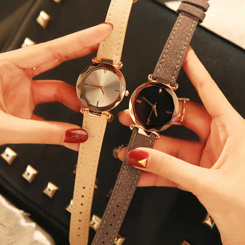 

Droppshiping 1 Pcs Women Student Wrist Quartz Watch Round Dial PU Strap Adjustable for Business BFJ55