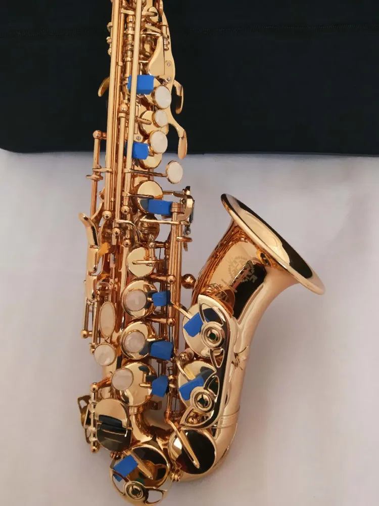 Salma изогнутый сопрано саксофон высокого качества для детей позолоченный маленький весь корпус гравировка латунь джазовые инструменты Saxofone