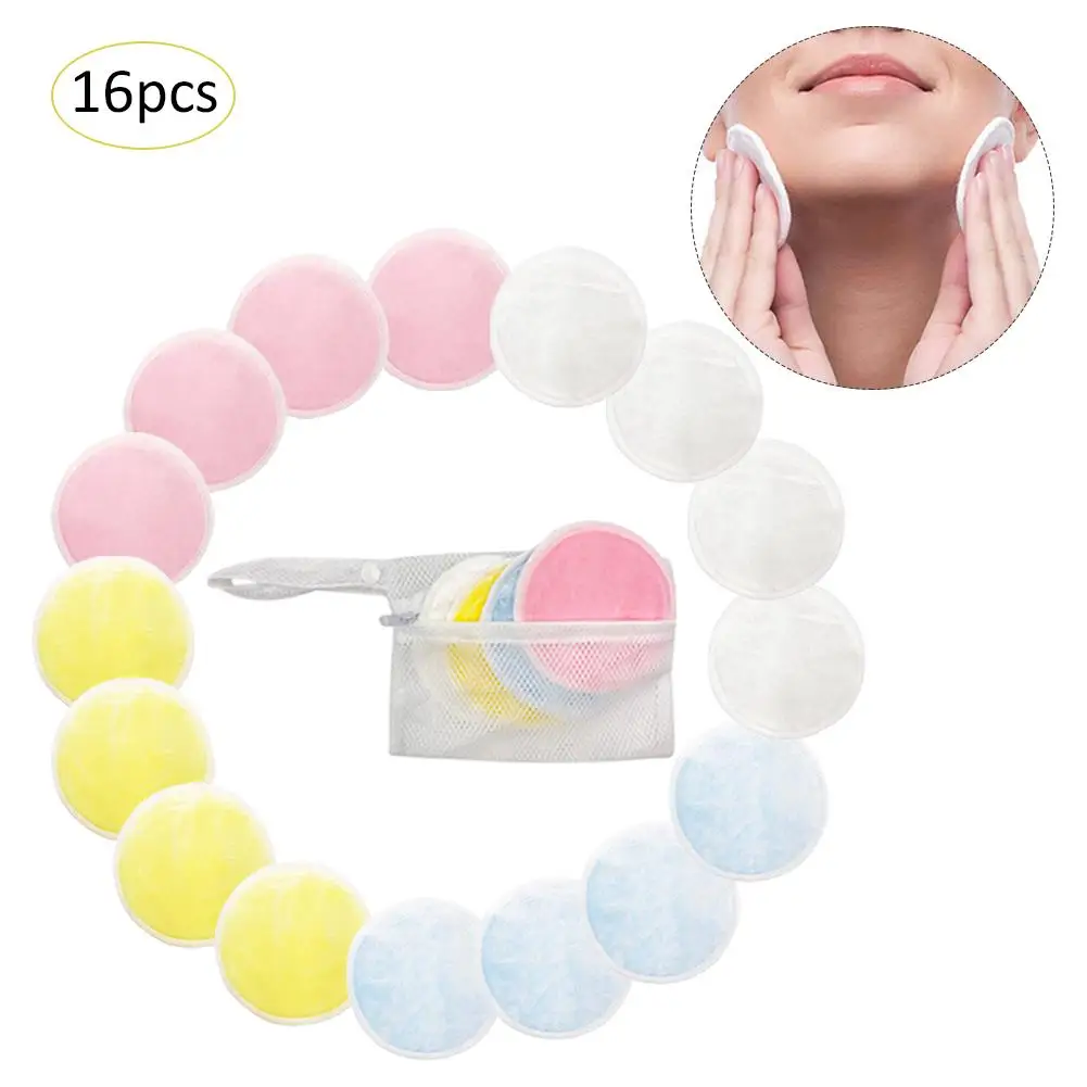 8/12/16/20Pcs Reusable Cotton Pads Make Up Facial Remover Double Layer Wipe Pads Nail Art Cleaning Pads Makeup Remover Tool