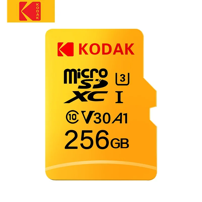 

Original Kodak U3 A1 V30 Class 10 MicroSDXC/SDHC Memory TF Flash Cards 256GB 128GB 64GB 32GB for Video and Mobile Storage