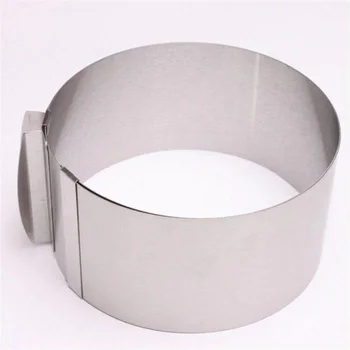 

Stainless Steel Adjustable Cake Mould Round Shaped DIY Baking Mould for Mousse Cake