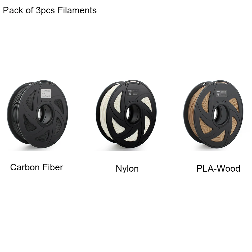 

CREOZONE (Pack of 3) Premium 3D Plastic Filament for 3D Printer 3D Pen 1.75mm Filament PLA/ABS/PETG/TPU/Nylon/Carnon Fiber/Wood